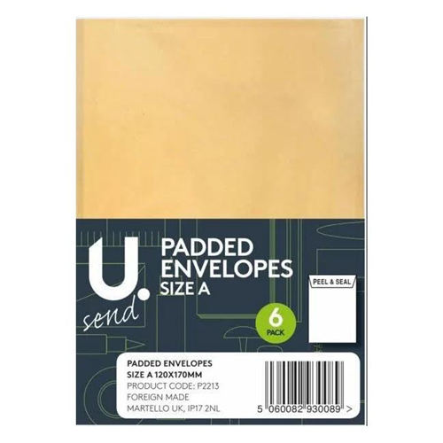 Padded Envelopes Size A 100mm x 165mm 6 pack Padded Envelopes Size A 100mm x 165mm 6 pack